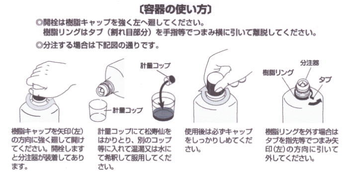 松寿仙　容器の使い方